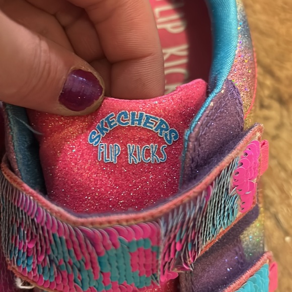 Skechers Flip Kicks Reverse Sequins Twinkle Toes Sneaker 3.5 Youth - Picture 6 of 10